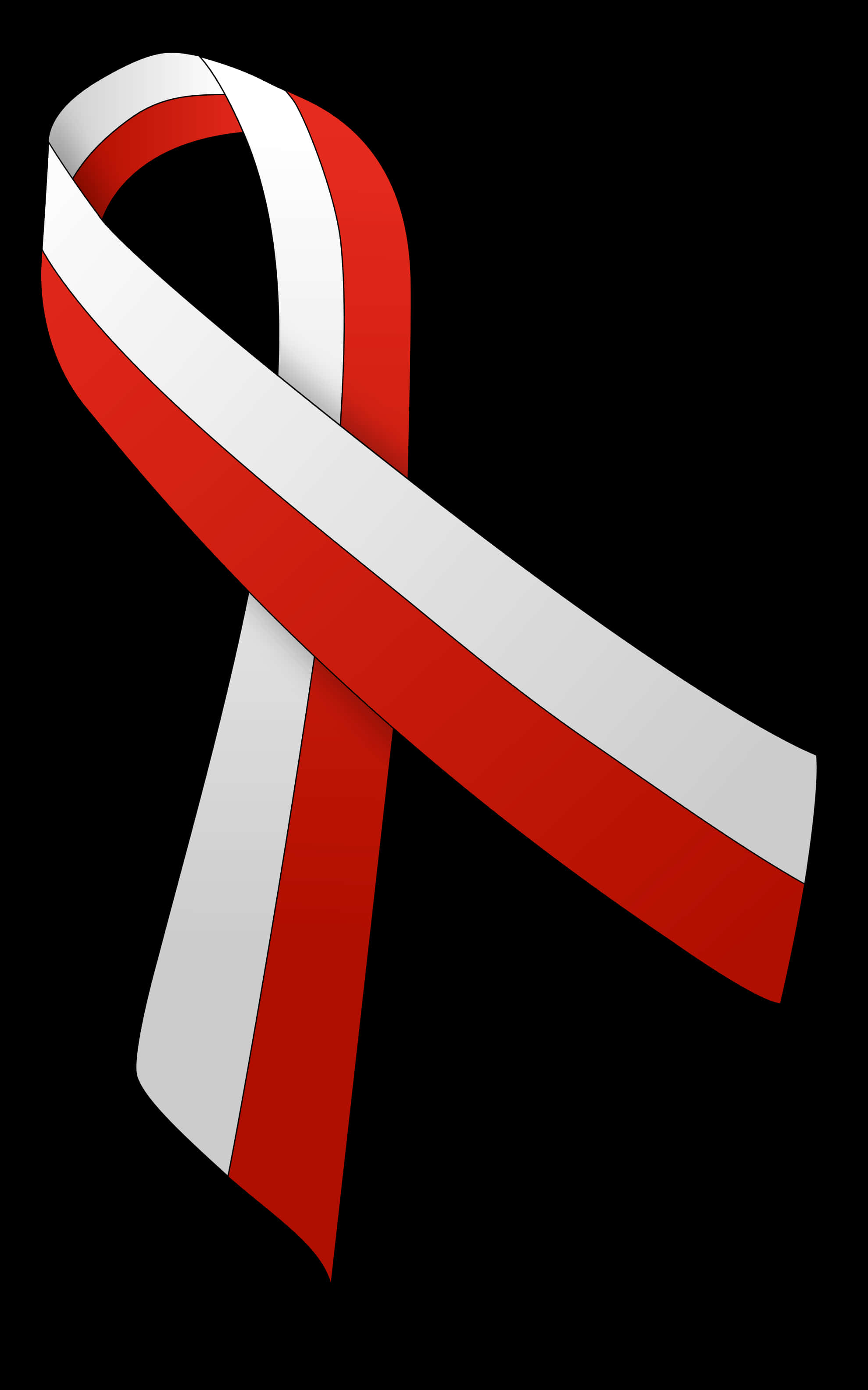 Redand White Awareness Ribbon