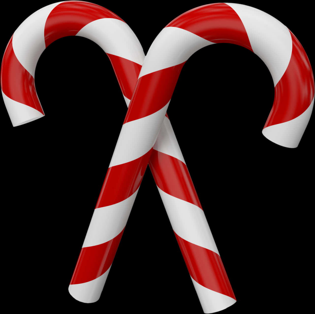 Redand White Candy Canes Crossed