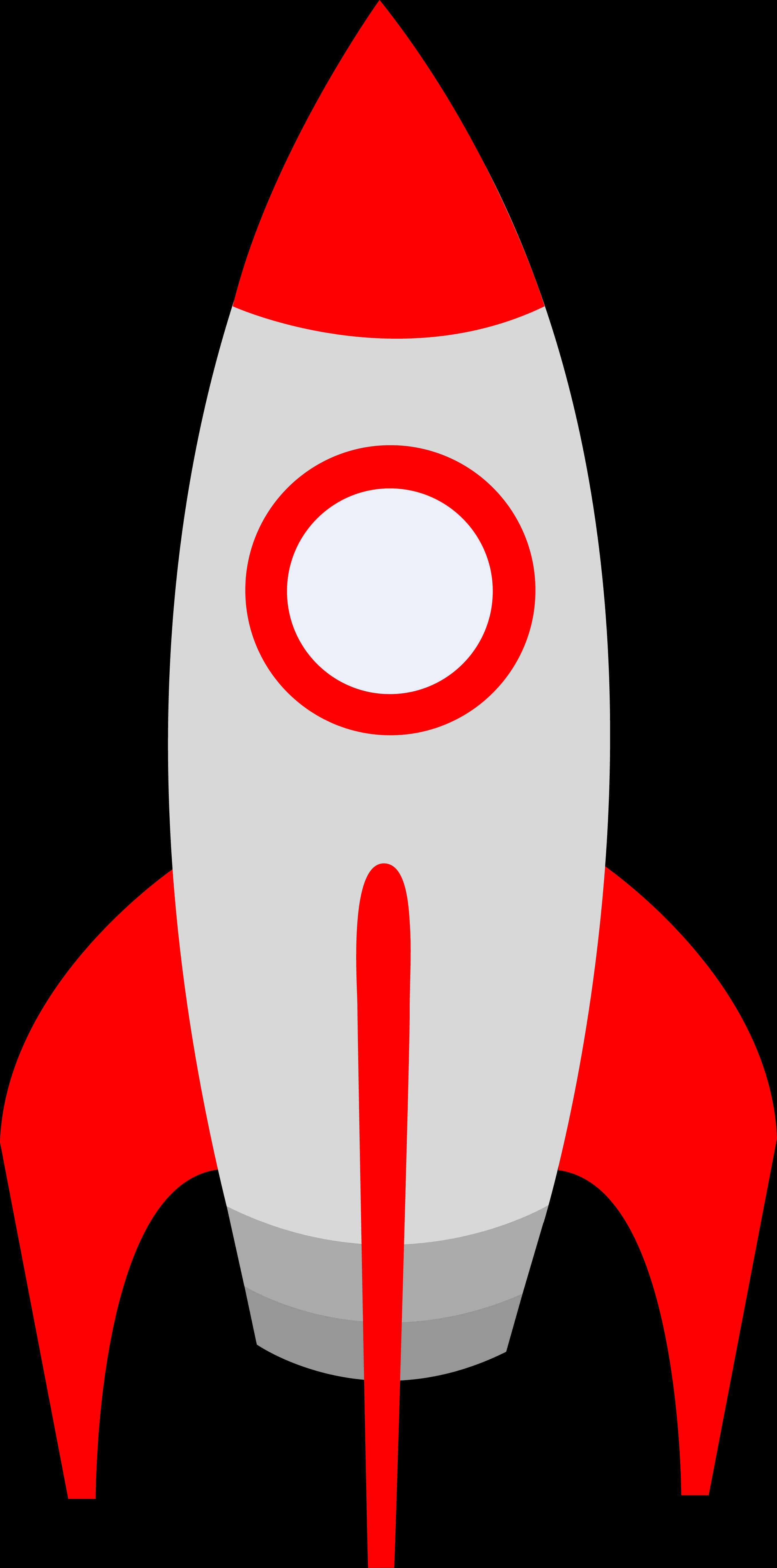 Redand White Cartoon Rocket