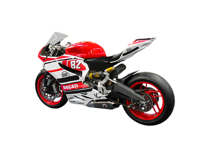 Redand White Ducati Racing Motorcycle