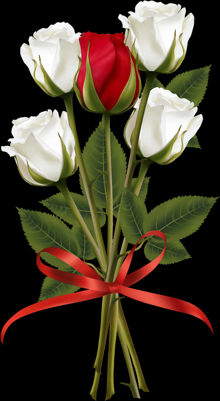 Redand White Roses Bouquet