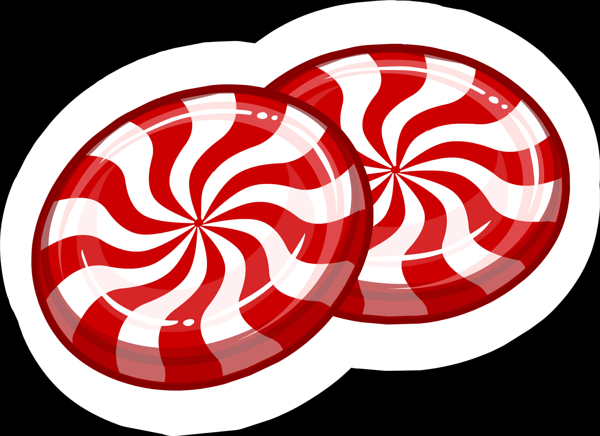 Redand White Swirl Candies Illustration