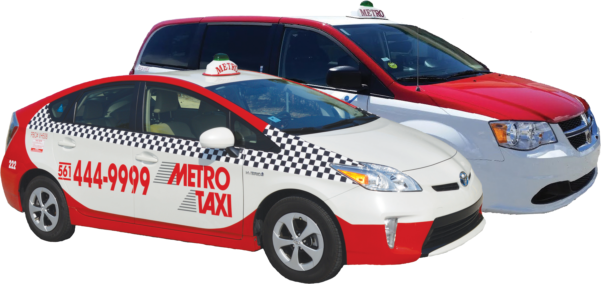 Redand White Taxis Isolated