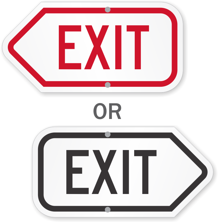 Redand White Versus Blackand White Exit Signs