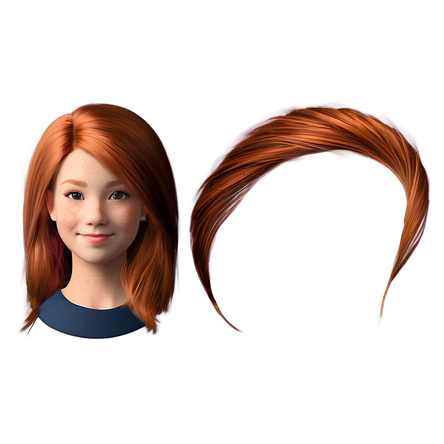 Redhead Girl Hair Png 06132024