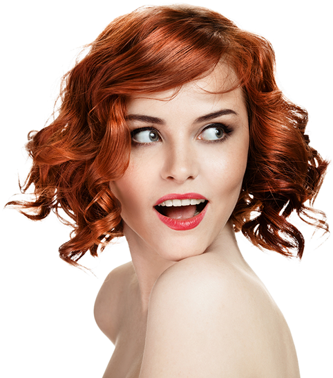 Redhead Woman Curly Hair Glance