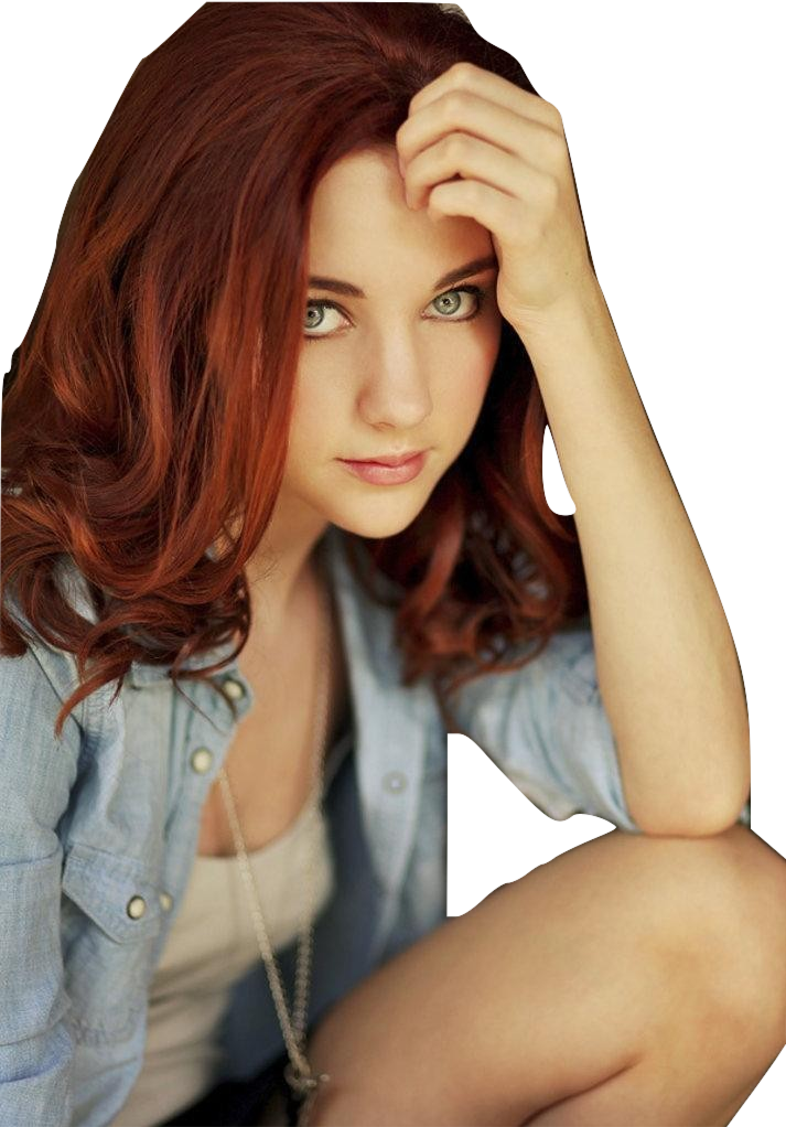 Redhead Woman Pensive Pose