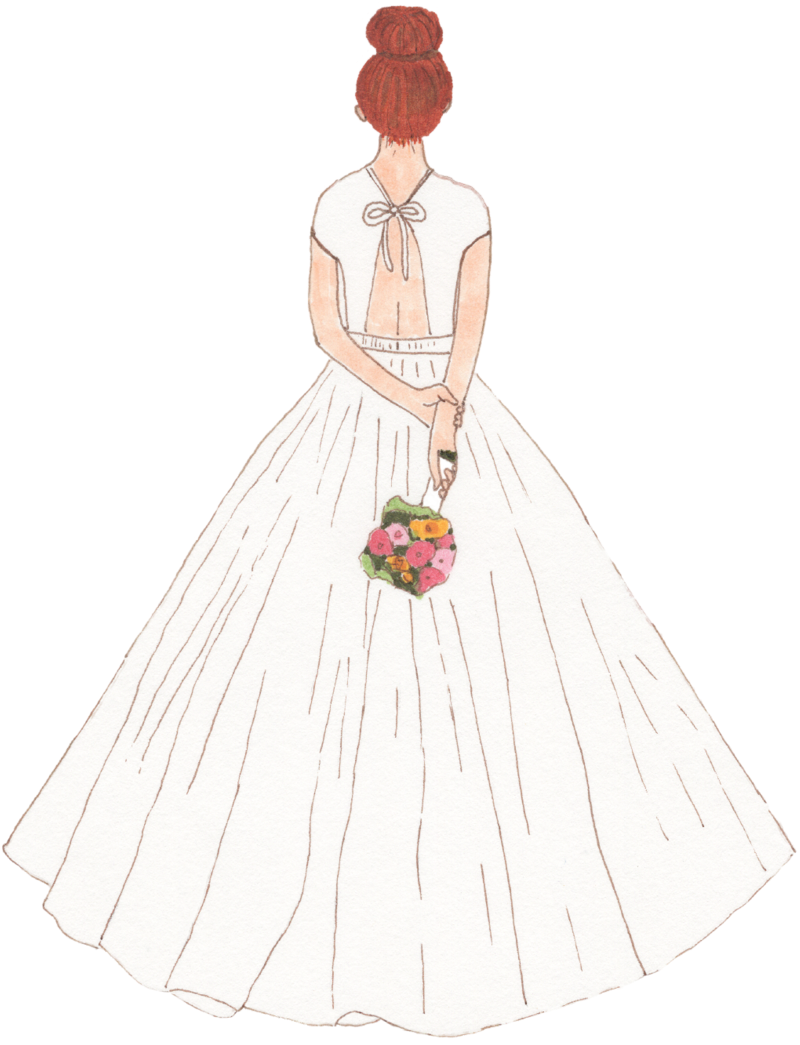 Redheadin White Dresswith Flowers