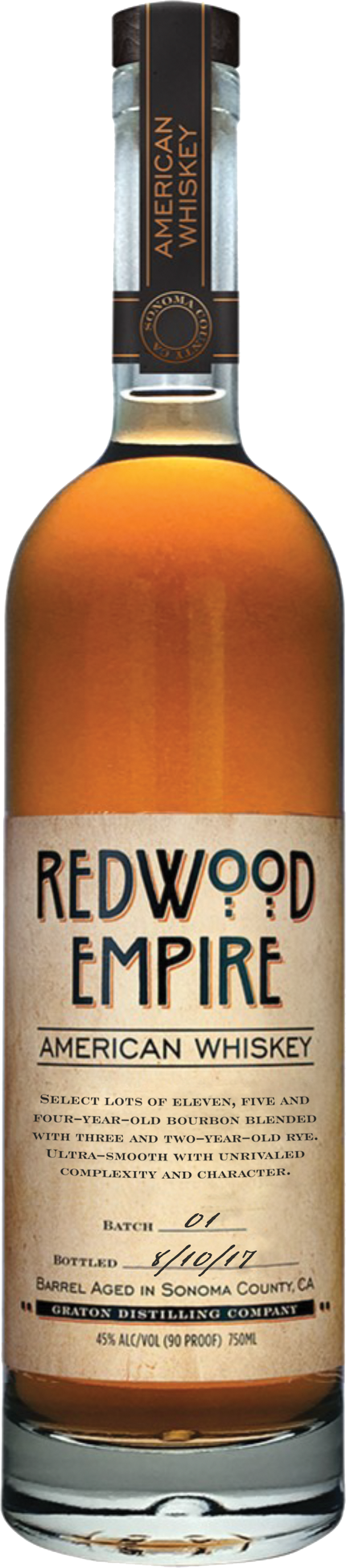 Redwood Empire American Whiskey Bottle