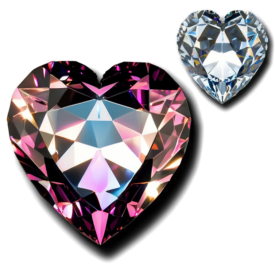 Reflective Pink Heart Diamond Image Png 06282024