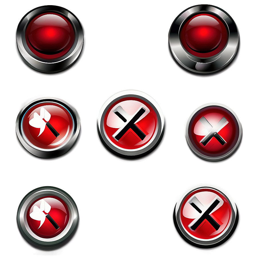 Refuse Red X Button Png 06262024