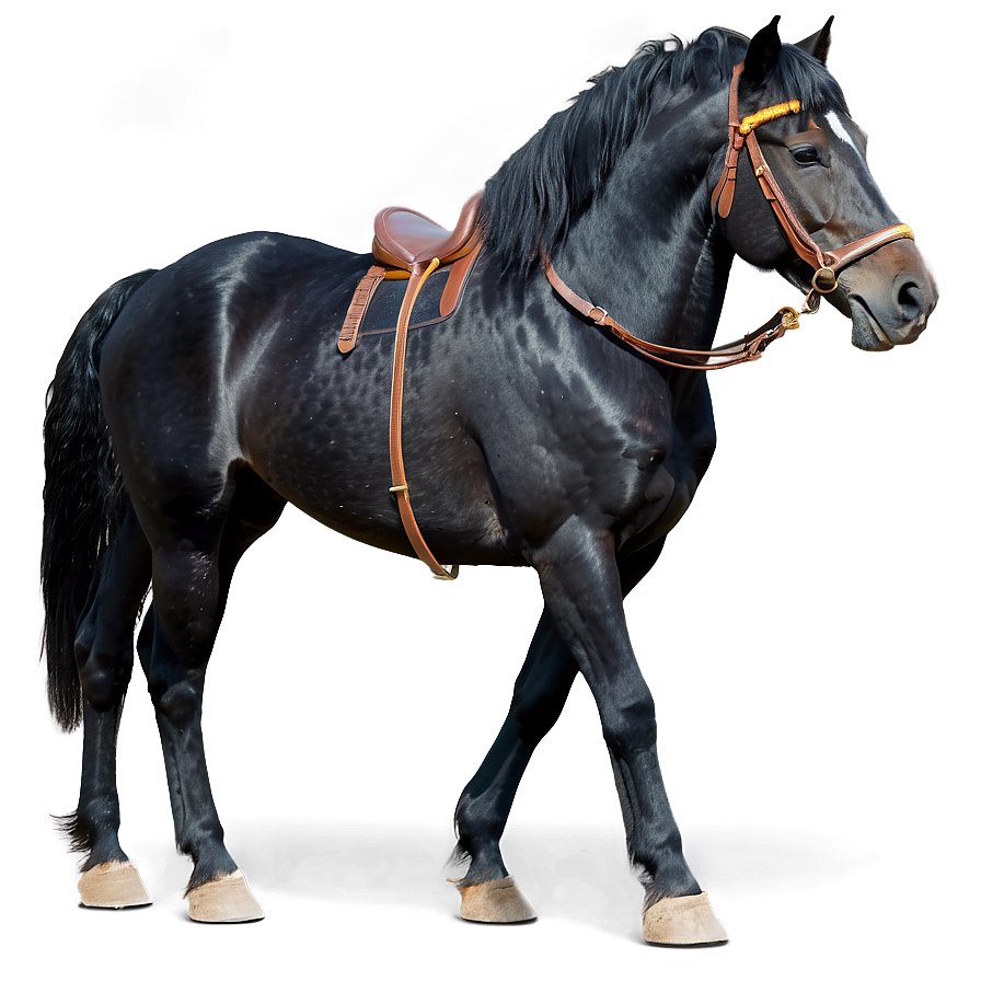 Regal Black Horse Standing Png Dfh91