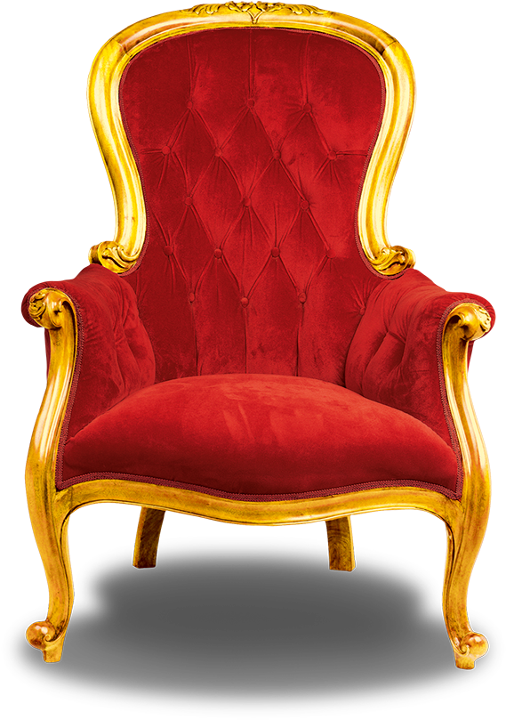 Regal Red Golden Throne Chair