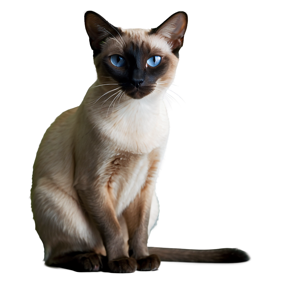 Regal Siamese Cat Sitting Png Svx15