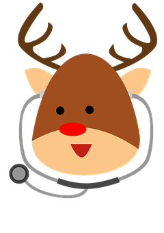 Reindeer Doctor Cartoon Illustration