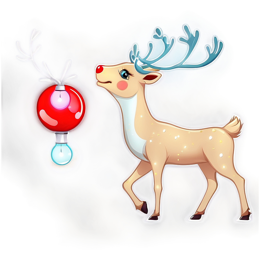 Reindeer With Lights Png Dty