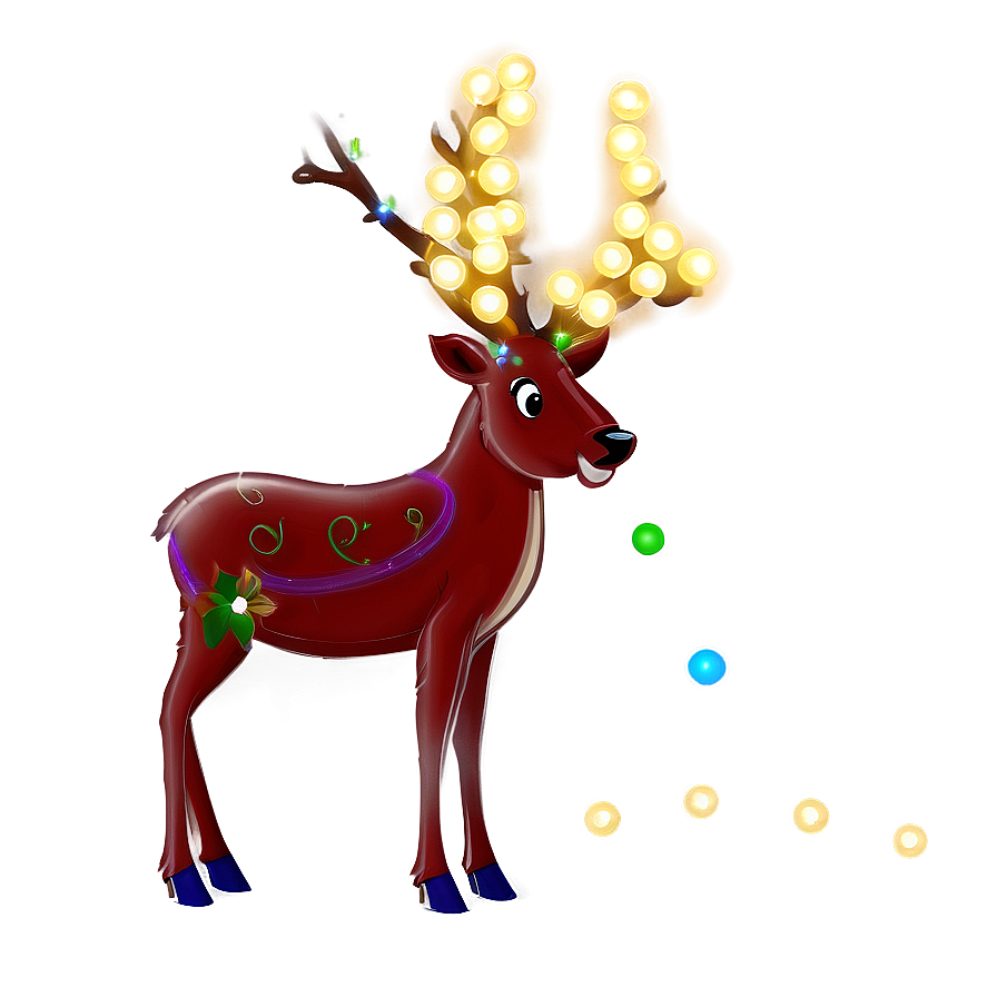 Reindeer With Lights Png Wte8