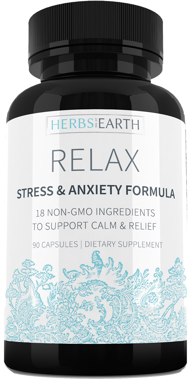 Relax Stressand Anxiety Supplement Bottle