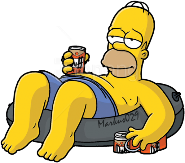 Relaxed Homer Simpsonwith Beer