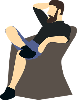 Relaxed Manin Chair_ Vector Art