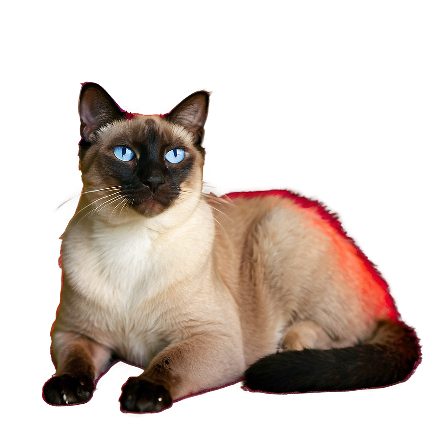 Relaxed Siamese Cat Lying Down Png Vaw25