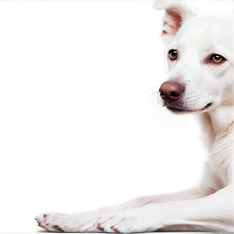 Relaxed White Dog Png 06262024