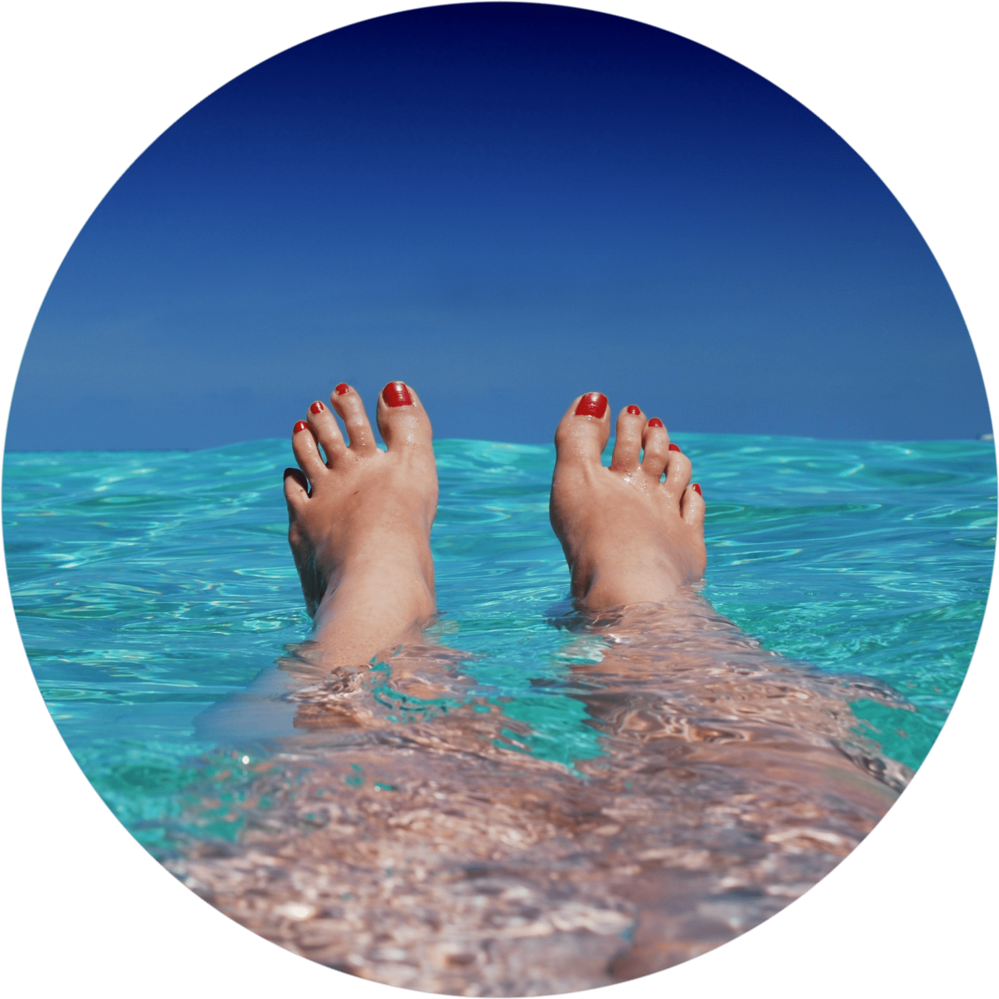 Relaxing Feetin Crystal Clear Water