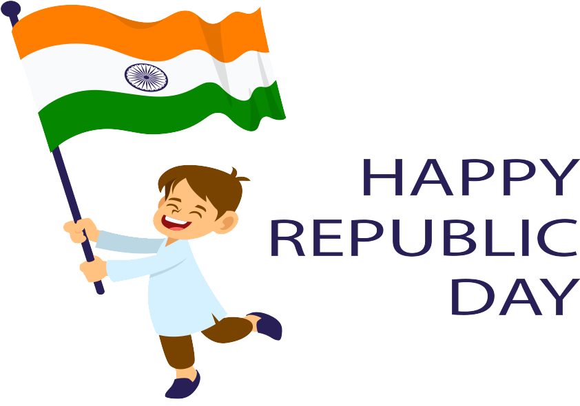 Republic Day Celebration Childwith Flag