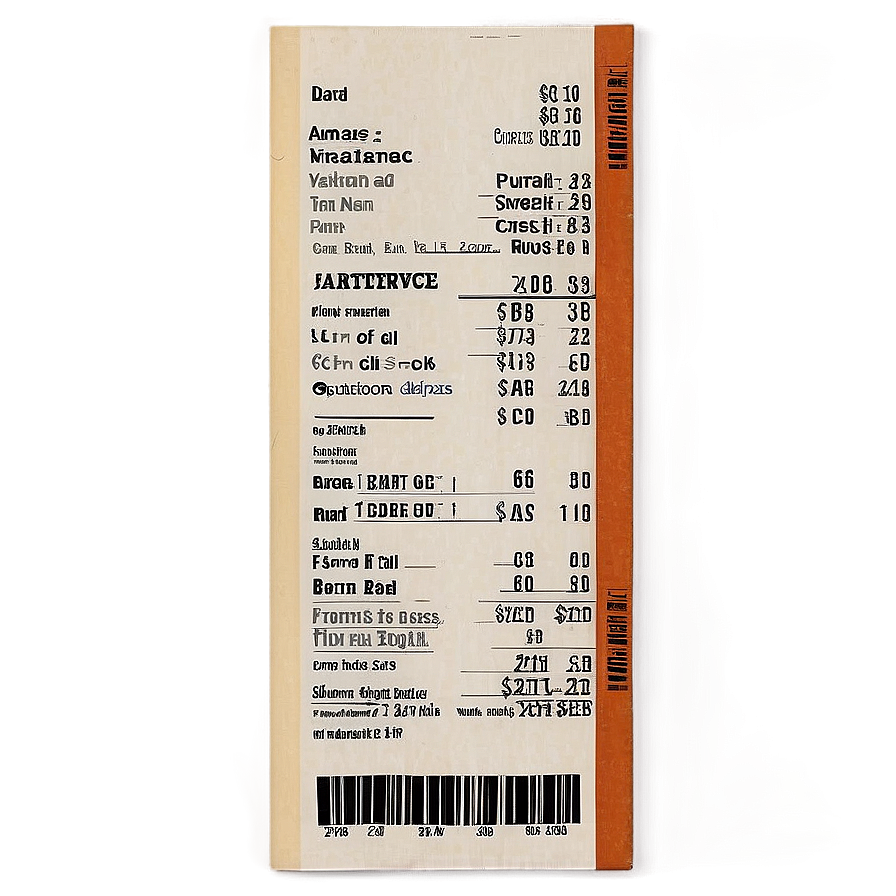 Restaurant Receipt Png 06122024