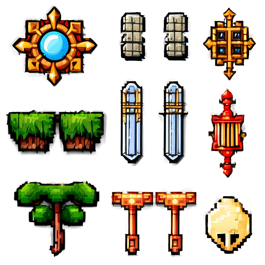 Retro 16 Bit Rpg Elements Png Wuw12