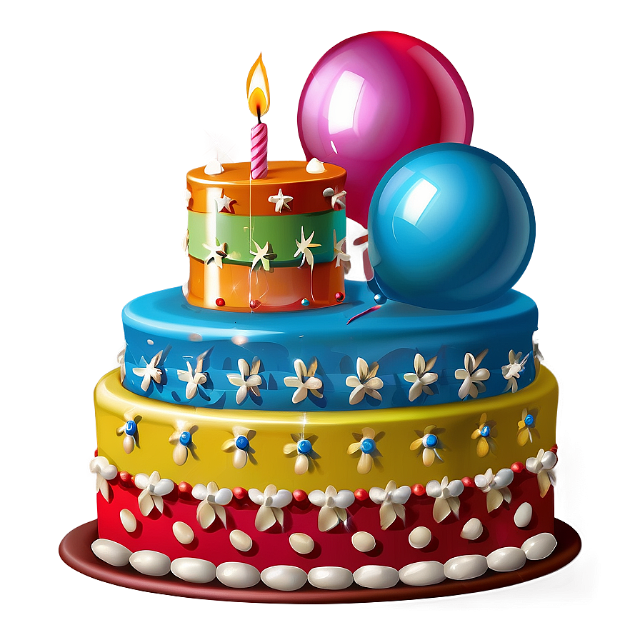 Retro Birthday Cake Png Vkw