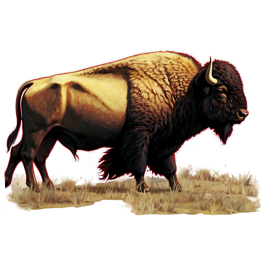 Retro Bison Advertisement Png 06112024