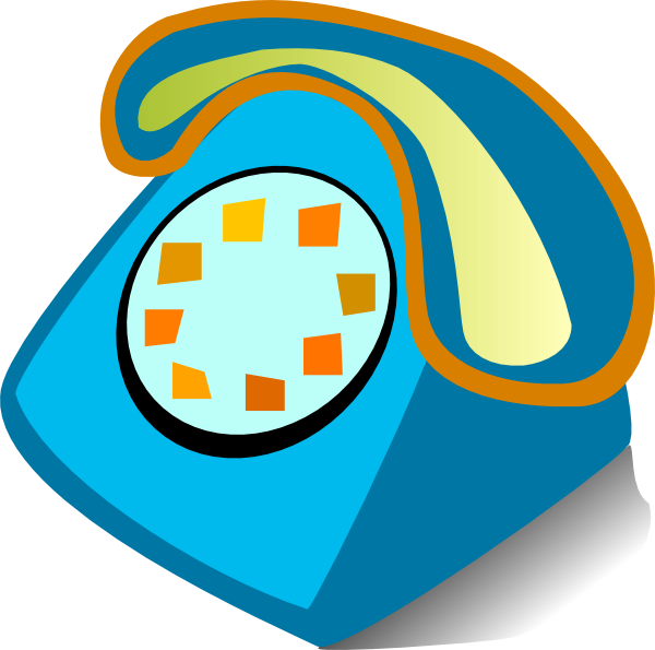 Retro Blue Rotary Phone Vector