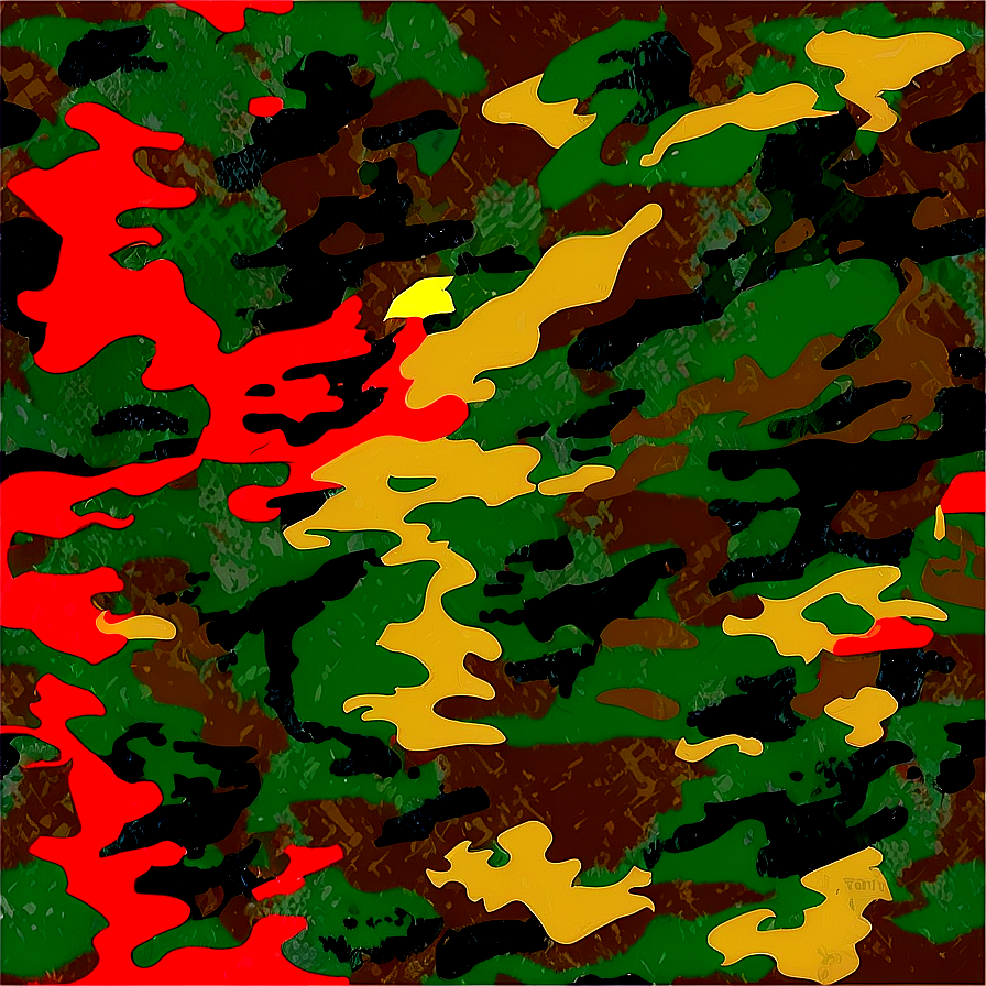 Retro Camouflage Print Png Lmd