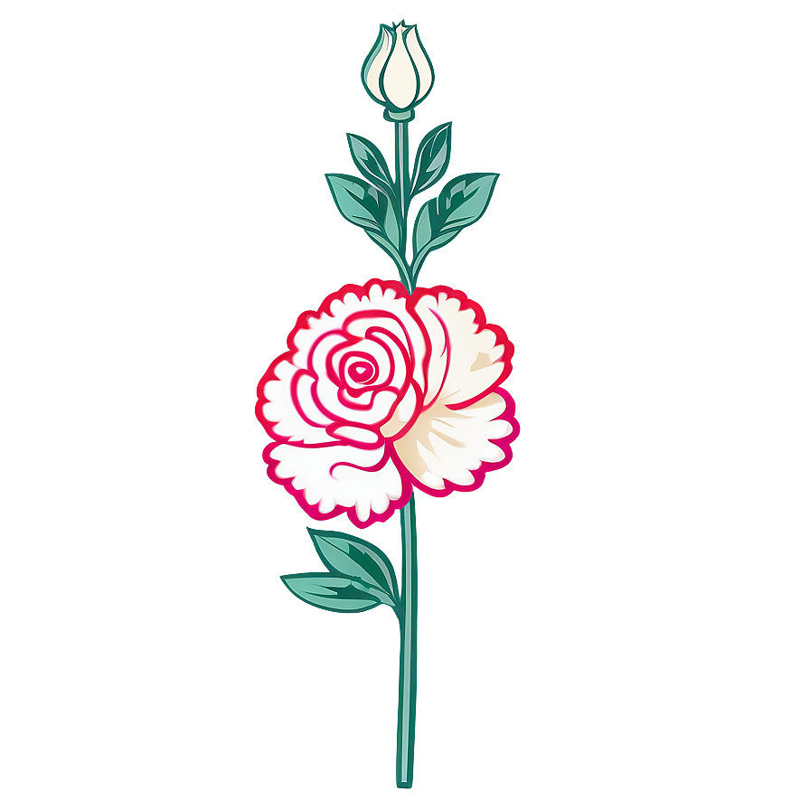 Retro Carnation Symbol Png Fcg39