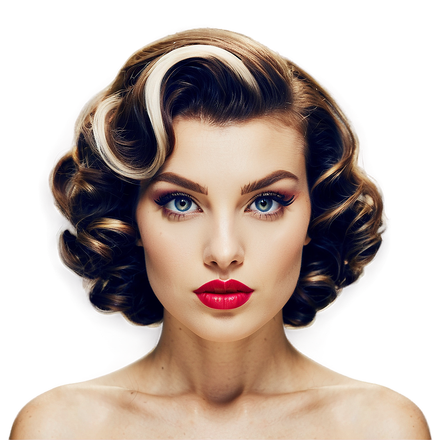 Retro Chic Perm Hair Png 31