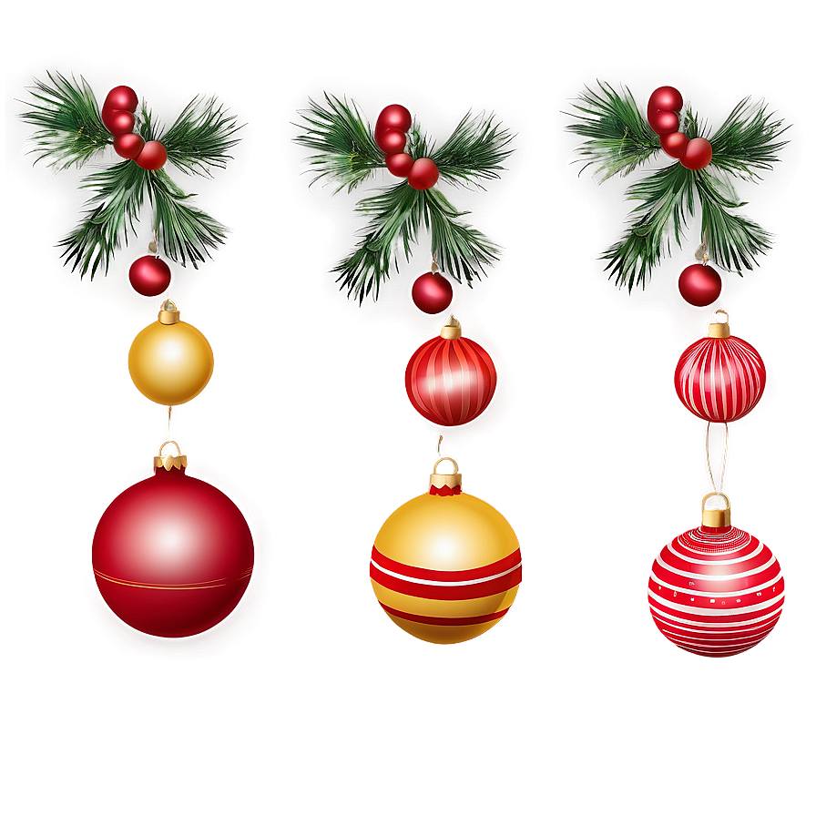 Retro Christmas Decorations Png Hms