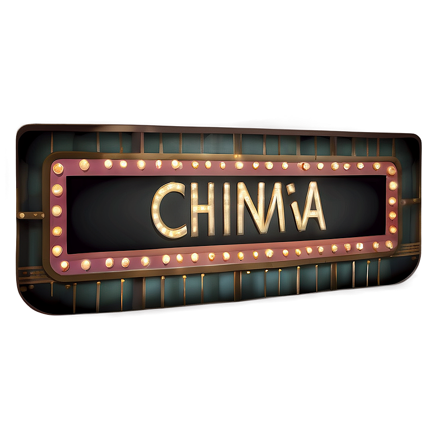 Retro Cinema Marquee Sign Png 06272024