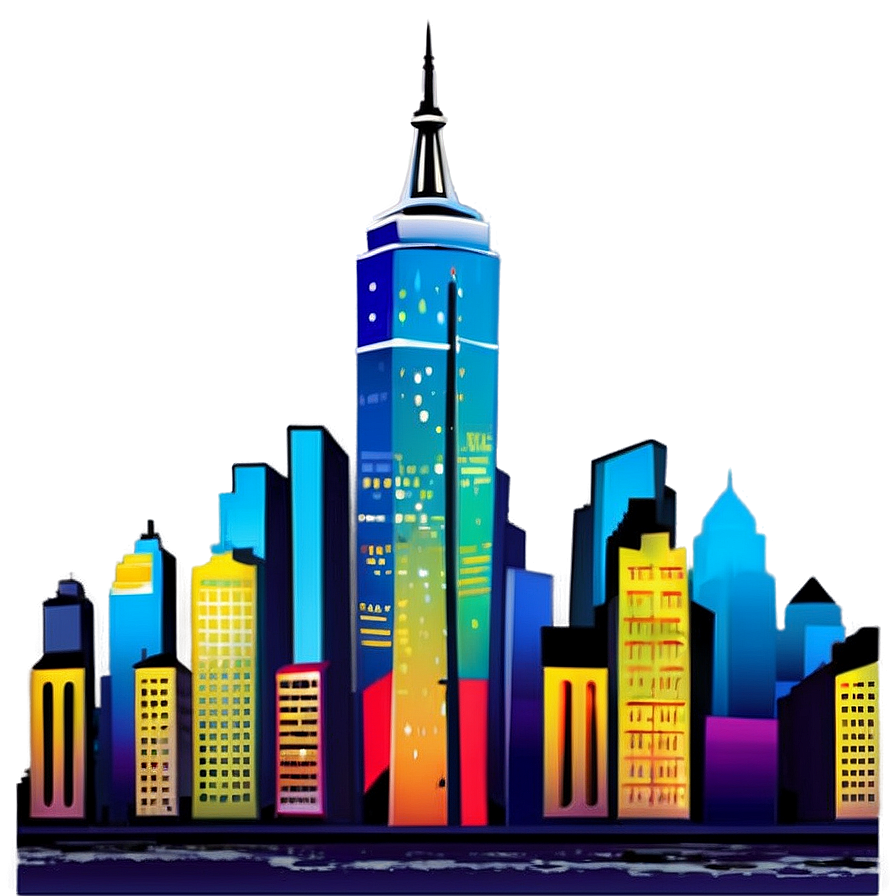 Retro City Skyline Png 06202024