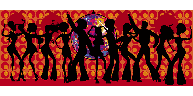 Retro Dance Party Silhouette