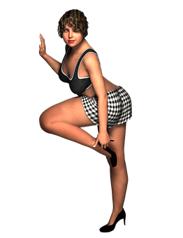 Retro Dance Pose3 D Model