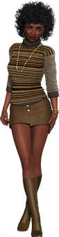 Retro Fashion_ Female3 D Model