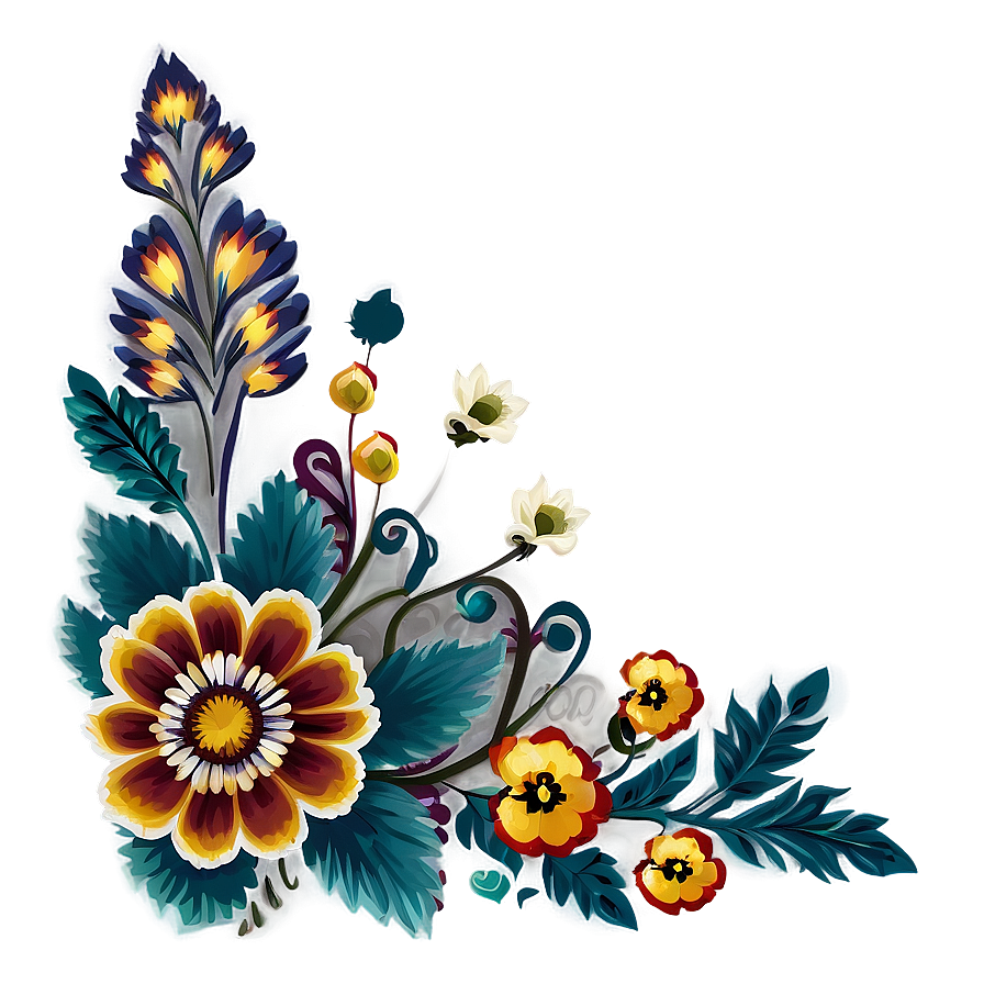 Retro Floral Pattern Png 06202024