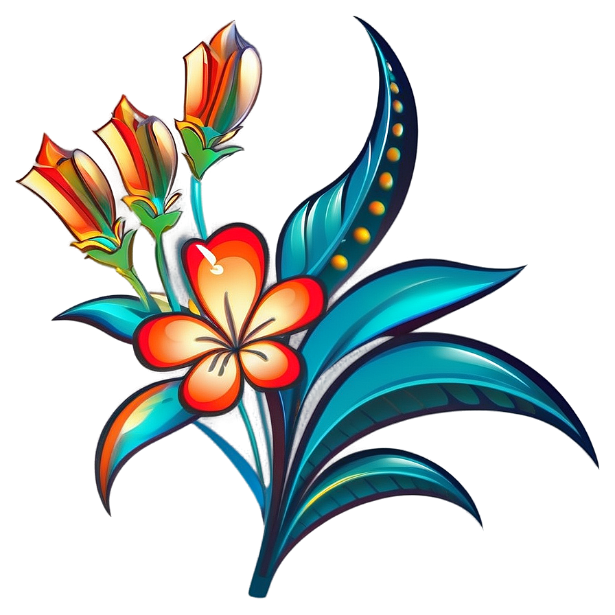 Retro Flower Design Png 06292024