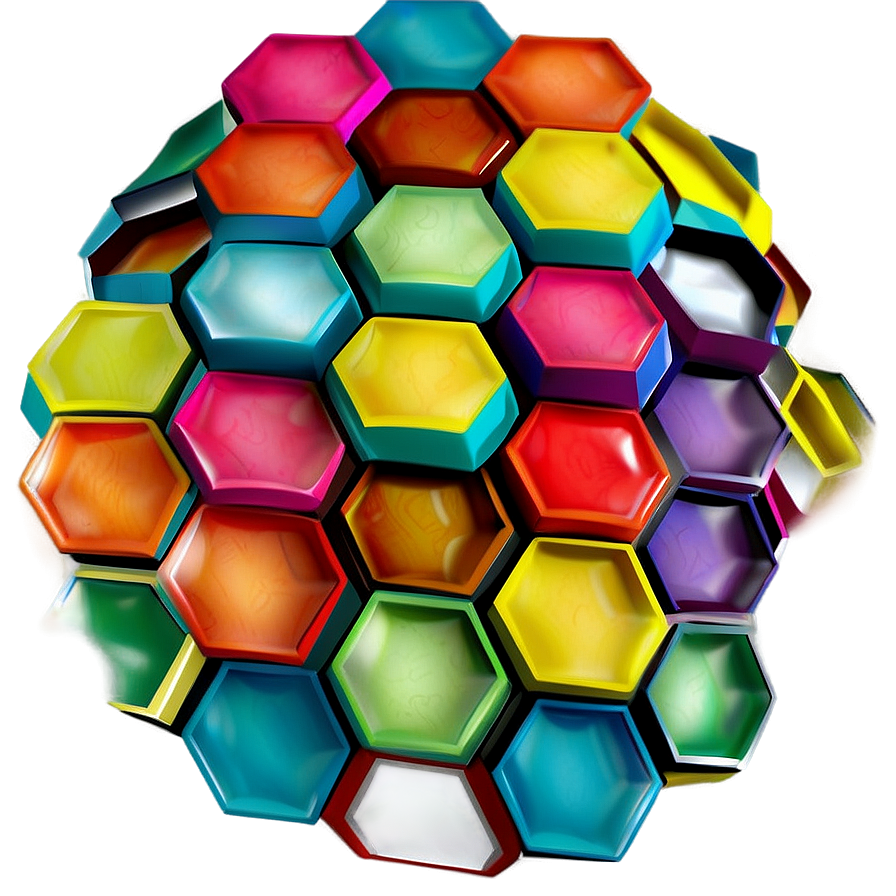 Retro Hexagon Pattern Png Grl56