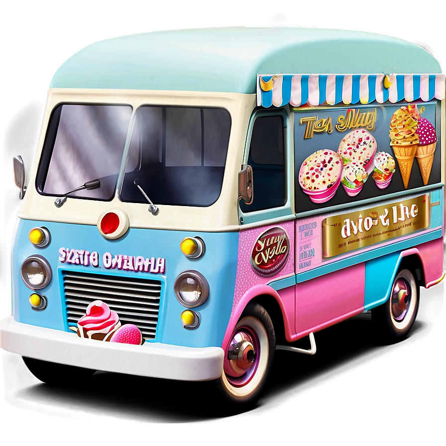 Retro Ice Cream Van Png Fht