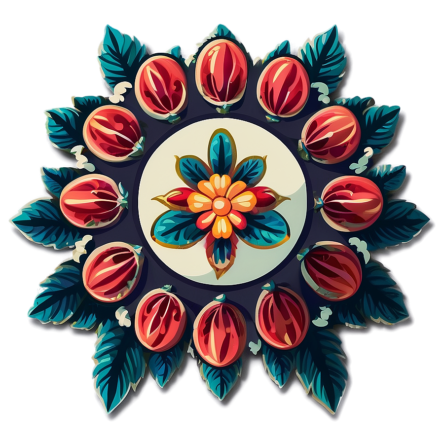 Retro Indie Flower Emblem Png Vtr