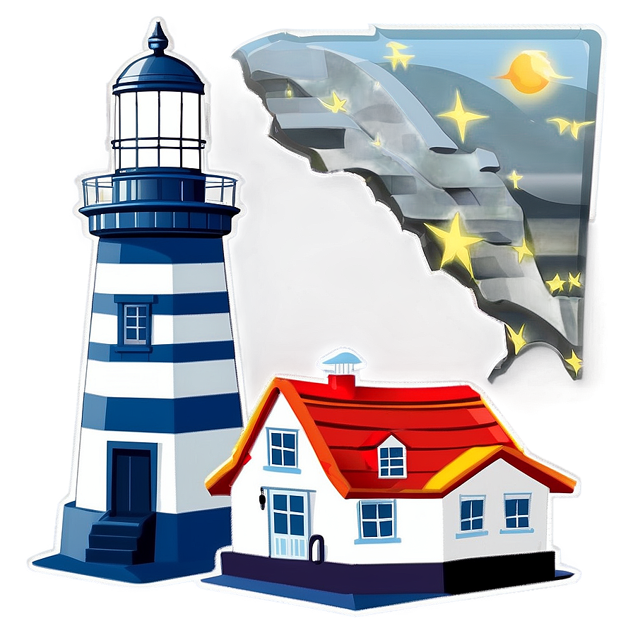 Retro Lighthouse Png 17