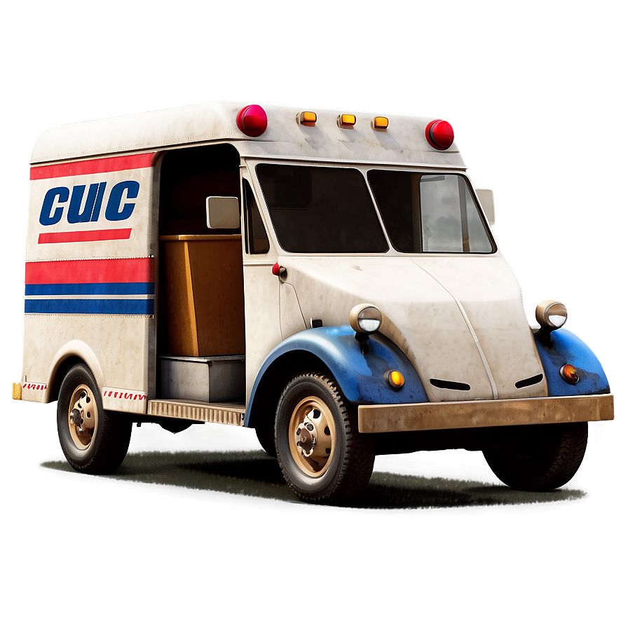 Retro Mail Truck Sketch Png Xuj89