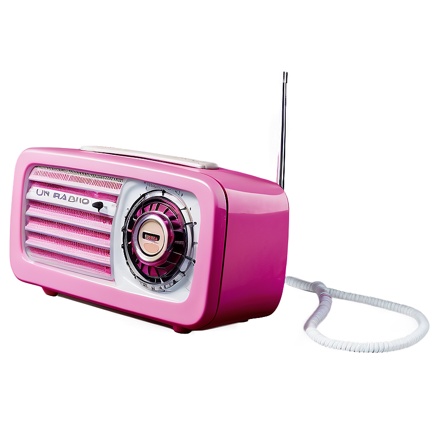 Retro Pink Radio Png 05242024